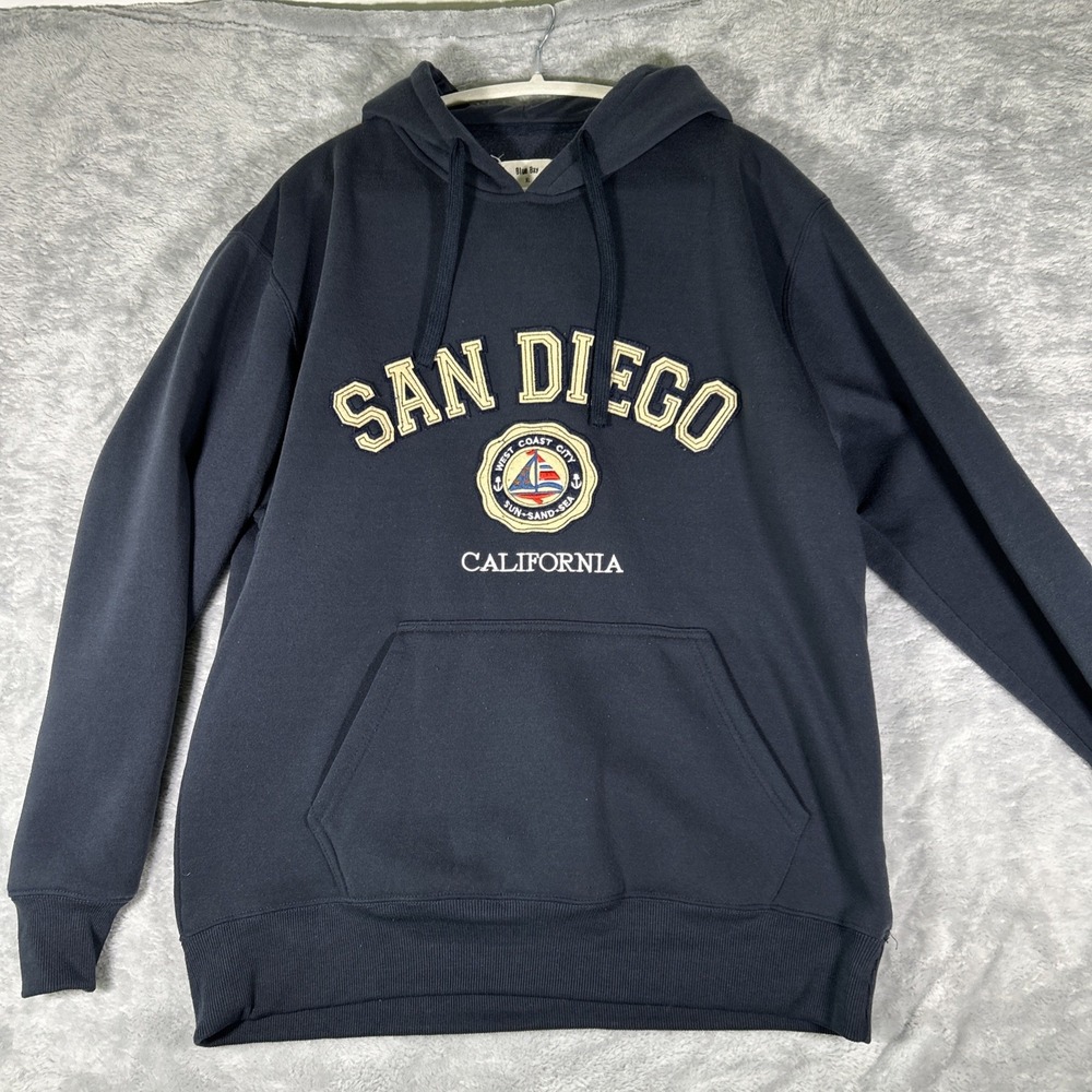 Destination Hoodie XL Pullover San Diego By Blue‎ Bay Navy Sweatshirt Boxy Y2K